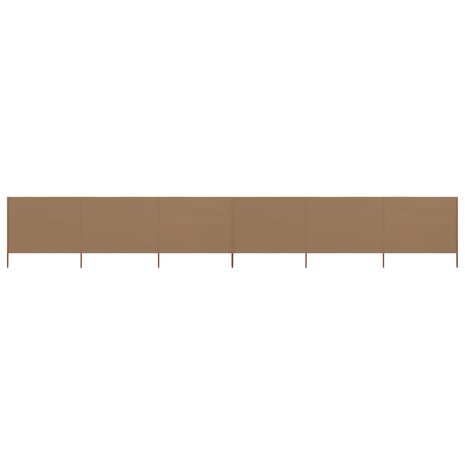 Windscherm 6-panelen 800x80 cm stof taupe 2