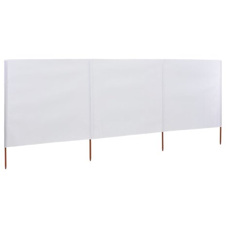 Windscherm 3-panelen 400x80 cm stof zandwit 2