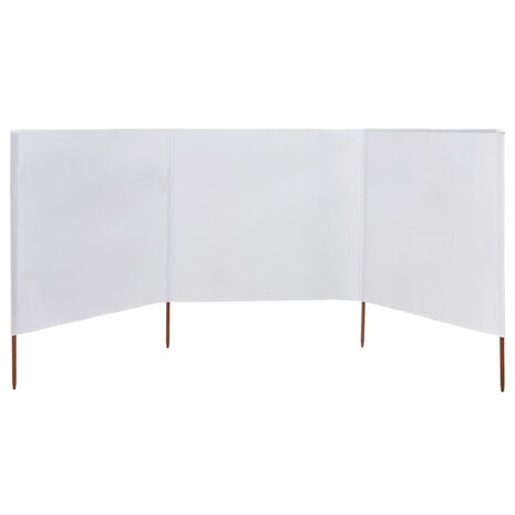 Windscherm 3-panelen 400x80 cm stof zandwit 3