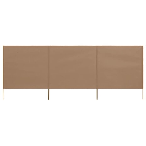 Windscherm 3-panelen 400x80 cm stof taupe 1