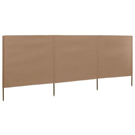 Windscherm 3-panelen 400x80 cm stof taupe 2