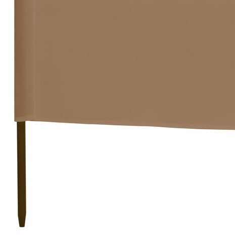 Windscherm 3-panelen 400x80 cm stof taupe 5