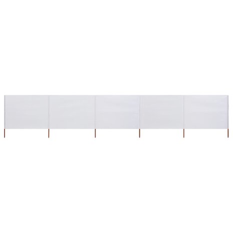 Windscherm 5-panelen 600x80 cm stof zandwit 1