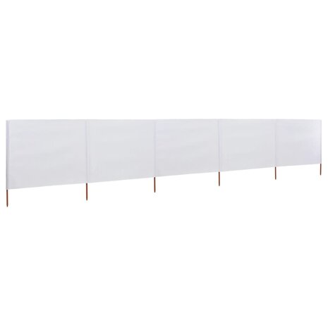 Windscherm 5-panelen 600x80 cm stof zandwit 2