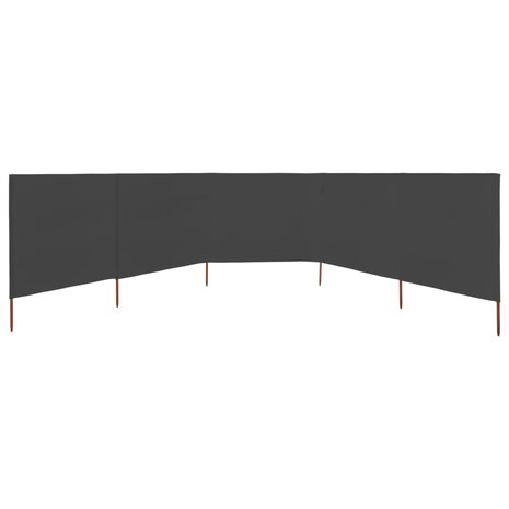Windscherm 5-panelen 600x80 cm stof antraciet 3