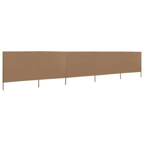 Windscherm 5-panelen 600x80 cm stof taupe 2