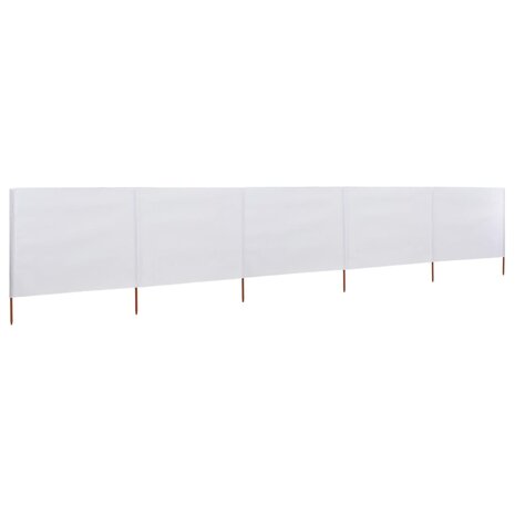 Windscherm 5-panelen 600x120 cm stof zandwit 2