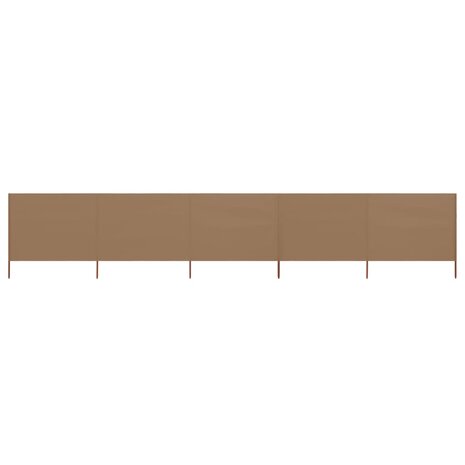 Windscherm 5-panelen 600x120 cm stof taupe 1