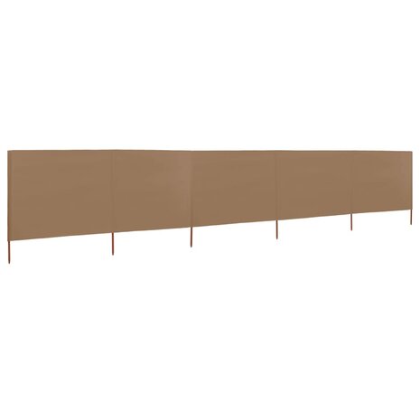 Windscherm 5-panelen 600x120 cm stof taupe 2