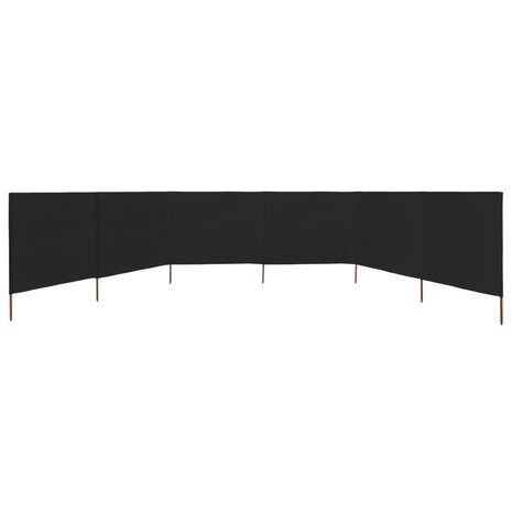 Windscherm 6-panelen 800x80 cm stof zwart 3