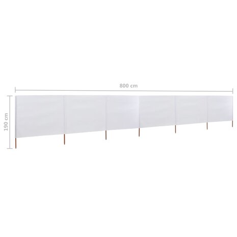 Windscherm 6-panelen 800x160 cm stof zandwit 6