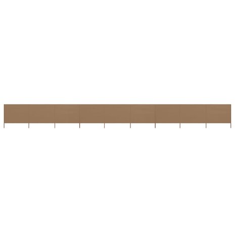 Windscherm 9-panelen 1200x120 cm stof taupe 1