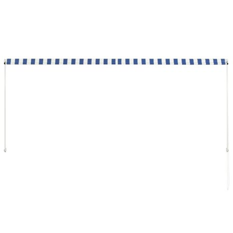 Luifel uittrekbaar 300x150 cm blauw en wit 5