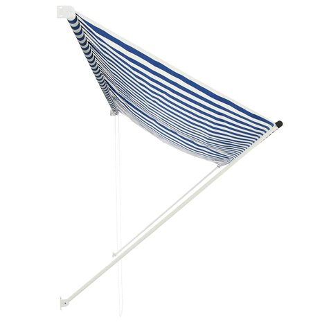 Luifel uittrekbaar 350x150 cm blauw en wit 2