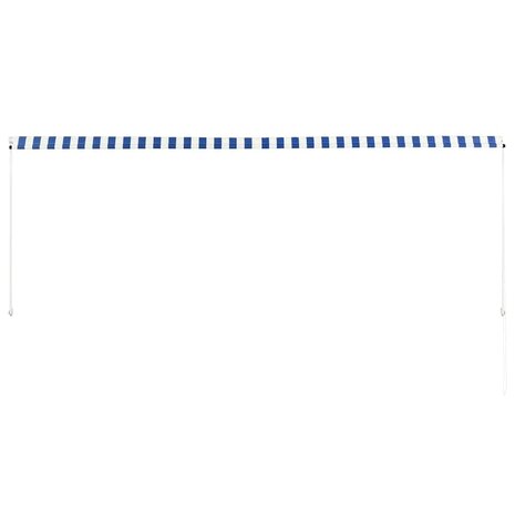 Luifel uittrekbaar 350x150 cm blauw en wit 4