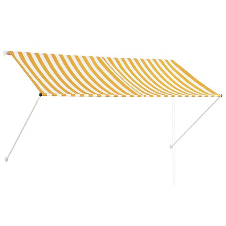 Luifel uittrekbaar 250x150 cm geel en wit 2