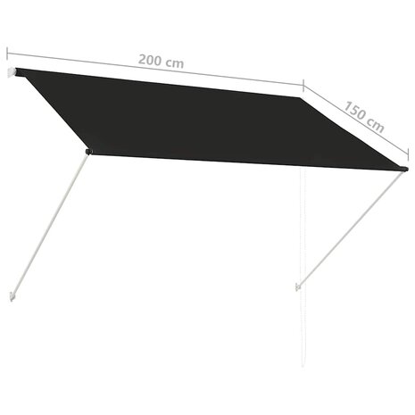 Luifel uittrekbaar 200x150 cm antraciet 8