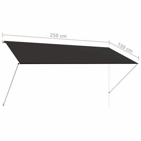 Luifel uittrekbaar 250x150 cm antraciet 8