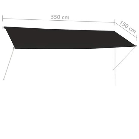 Luifel uittrekbaar 350x150 cm antraciet 8