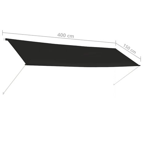 Luifel uittrekbaar 400x150 cm antraciet 8
