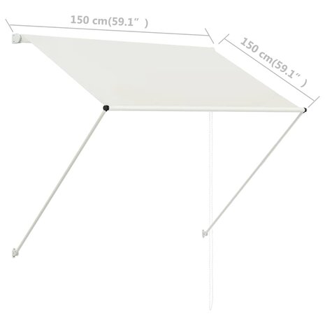 Luifel uittrekbaar 150x150 cm crème 8