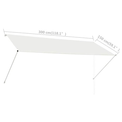 Luifel uittrekbaar 300x150 cm crème 8