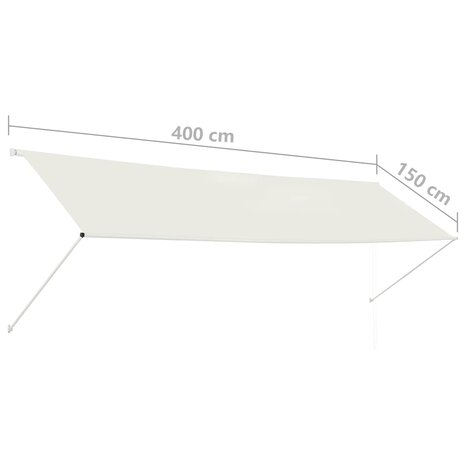 Luifel uittrekbaar 400x150 cm crème 8