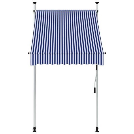 Luifel handmatig uittrekbaar 100 cm blauw en witte strepen 2