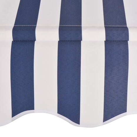 Luifel handmatig uittrekbaar 100 cm blauw en witte strepen 5