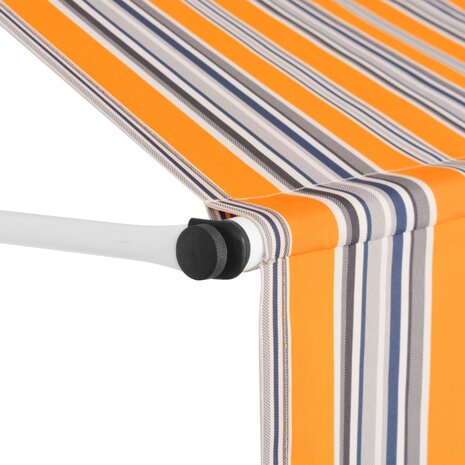 Luifel handmatig uittrekbaar 100 cm geel en blauwe strepen 3