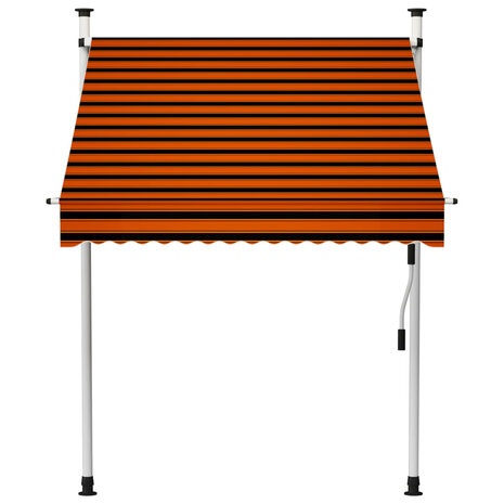 Luifel handmatig uittrekbaar 150 cm oranje en bruin 2