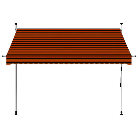 Luifel handmatig uittrekbaar 250 cm oranje en bruin 2