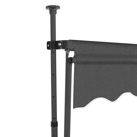 Luifel handmatig uitschuifbaar met LED 150 cm antracietkleurig 4