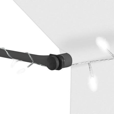 Luifel handmatig uitschuifbaar met LED 250 cm crèmekleurig 5
