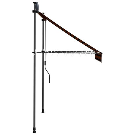 Luifel handmatig uitschuifbaar met LED 150 cm oranje en bruin 5