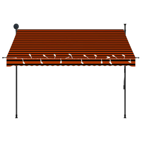 Luifel handmatig uitschuifbaar met LED 250 cm oranje en bruin 4