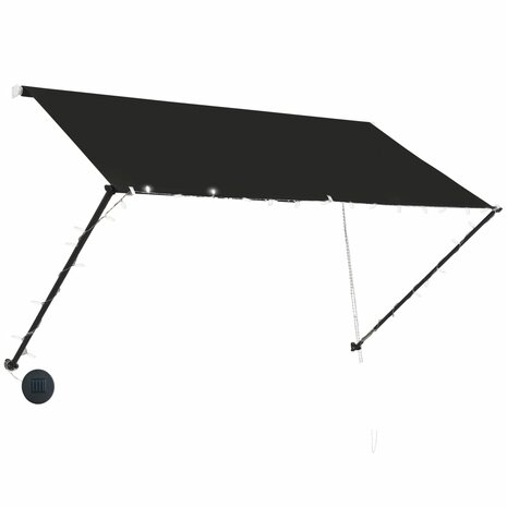 Luifel uittrekbaar met LED 250x150 cm antraciet 3