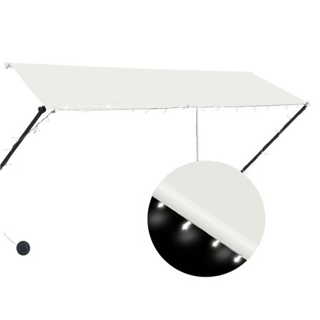 Luifel uittrekbaar met LED 300x150 cm crème 2