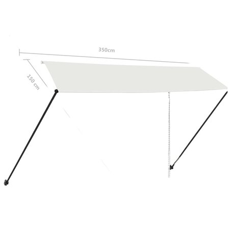 Luifel uittrekbaar met LED 350x150 cm crème 9