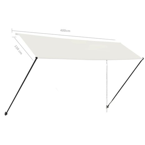 Luifel uittrekbaar met LED 400x150 cm crème 9