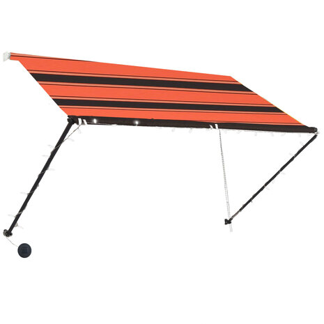 Luifel uittrekbaar met LED 250x150 cm oranje en bruin 3