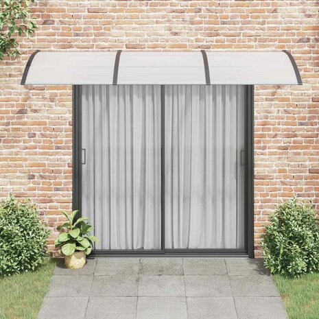 Deurluifel 300x75 cm polycarbonaat zwart en transparant 3
