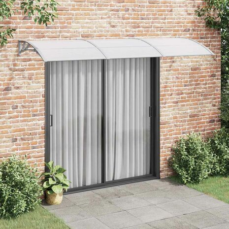 Deurluifel 300x75 cm polycarbonaat grijs 1