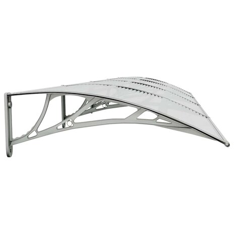Deurluifel 400x75 cm polycarbonaat grijs en transparant 5