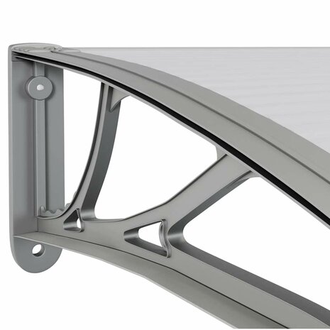 Deurluifel 400x75 cm polycarbonaat grijs en transparant 6