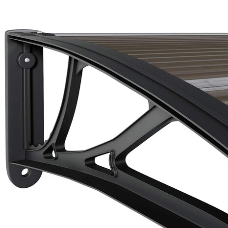 Deurluifel 400x75 cm polycarbonaat zwart 6