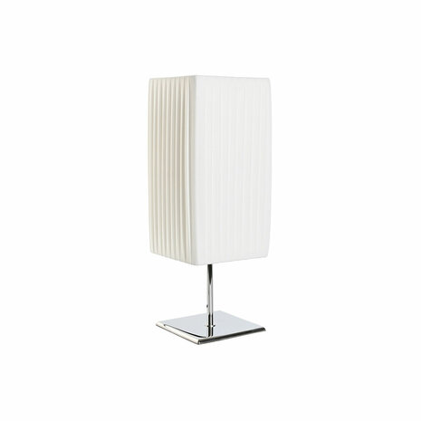 Bureaulamp Home ESPRIT Wit Zilverkleurig Polyethyleen Ijzer 50 W 220 V 15 x 15 x 43 cm 1