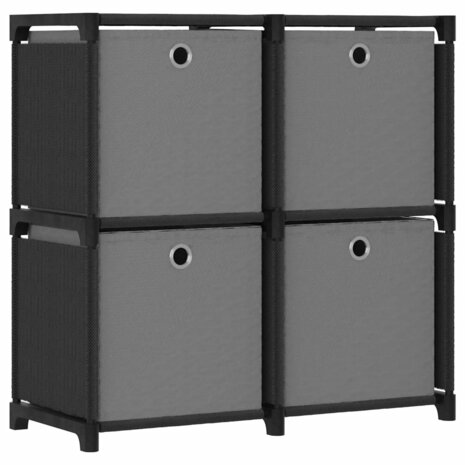 Kast met 4 vakken met boxen 69x30x72,5 cm stof zwart 1