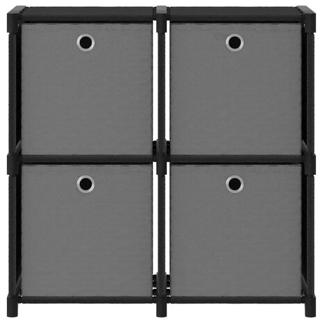 Kast met 4 vakken met boxen 69x30x72,5 cm stof zwart 2