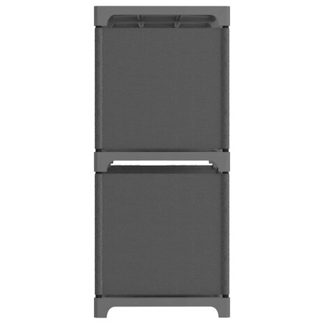 Kast met 4 vakken 69x30x72,5 cm stof grijs 3